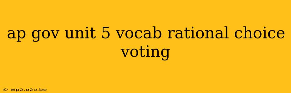 ap gov unit 5 vocab rational choice voting