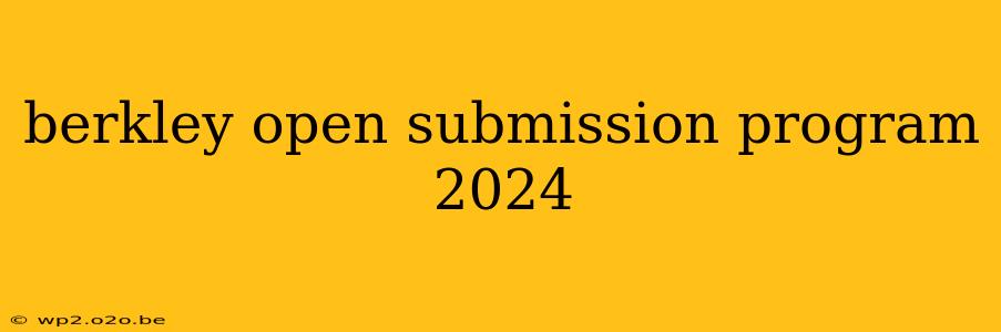 berkley open submission program 2024