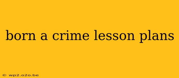 born a crime lesson plans