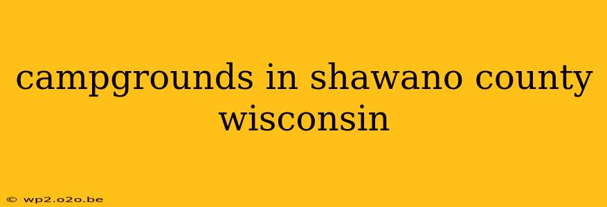 campgrounds in shawano county wisconsin