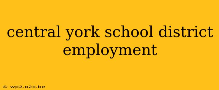 central york school district employment