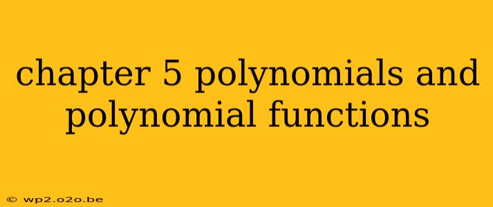 chapter 5 polynomials and polynomial functions