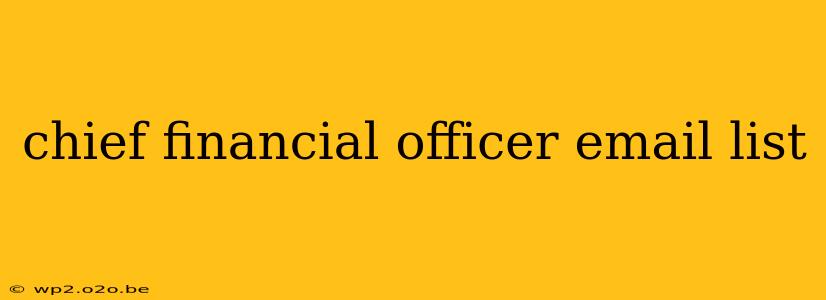 chief financial officer email list