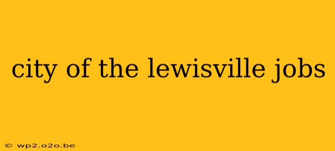 city of the lewisville jobs