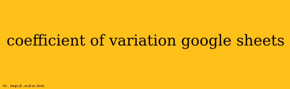 coefficient of variation google sheets