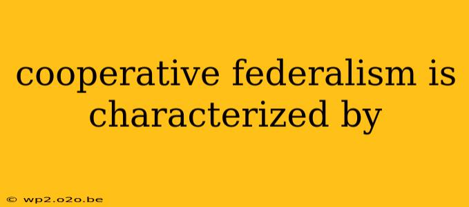 cooperative federalism is characterized by