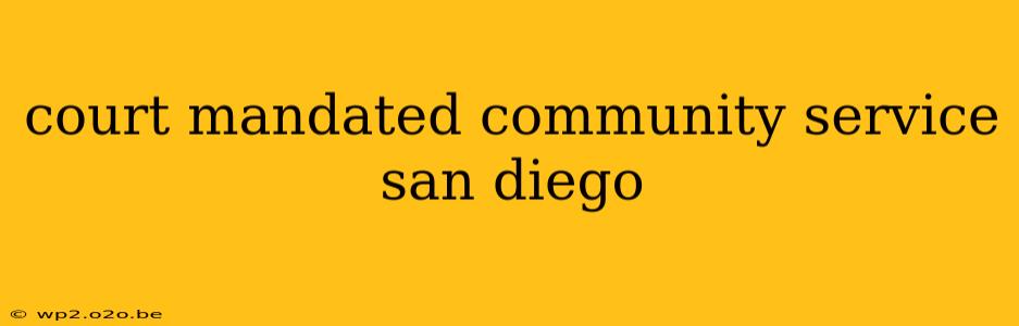 court mandated community service san diego