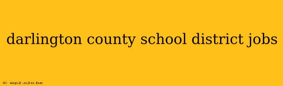 darlington county school district jobs