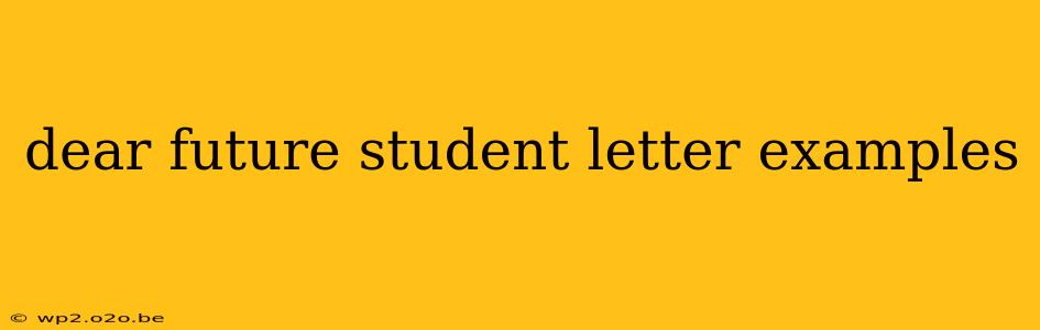 dear future student letter examples