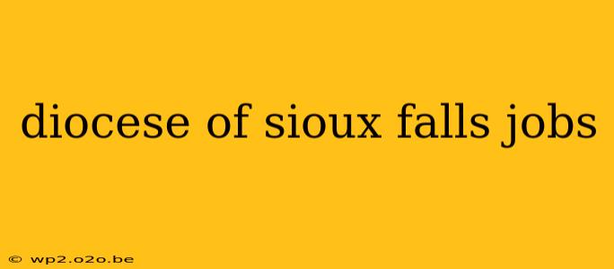 diocese of sioux falls jobs