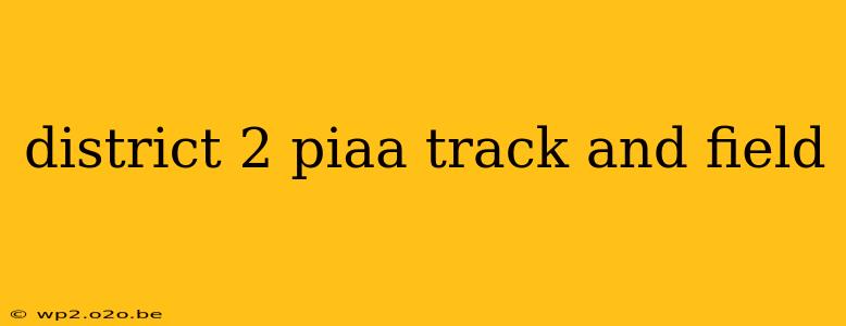 district 2 piaa track and field