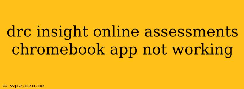 drc insight online assessments chromebook app not working