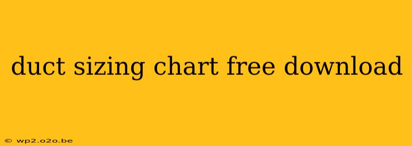 duct sizing chart free download