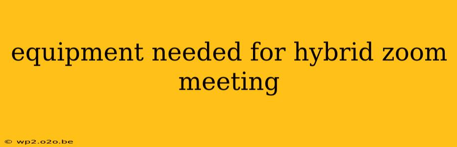 equipment needed for hybrid zoom meeting