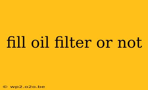 fill oil filter or not