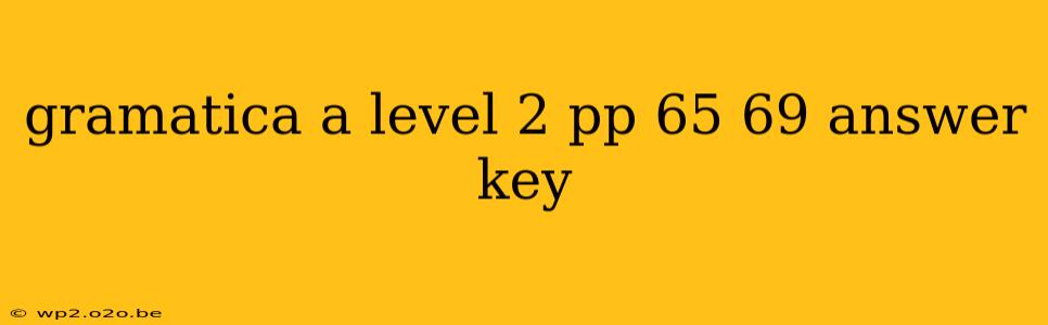 gramatica a level 2 pp 65 69 answer key