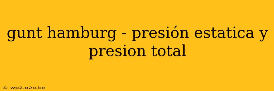 gunt hamburg - presión estatica y presion total