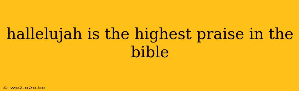 hallelujah is the highest praise in the bible