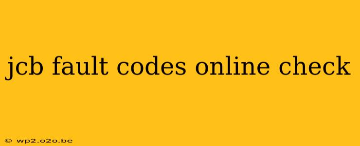 jcb fault codes online check