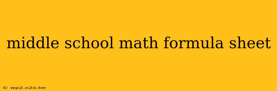 middle school math formula sheet