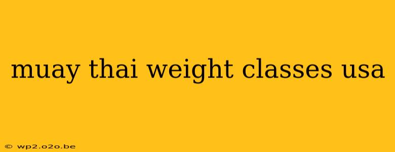 muay thai weight classes usa