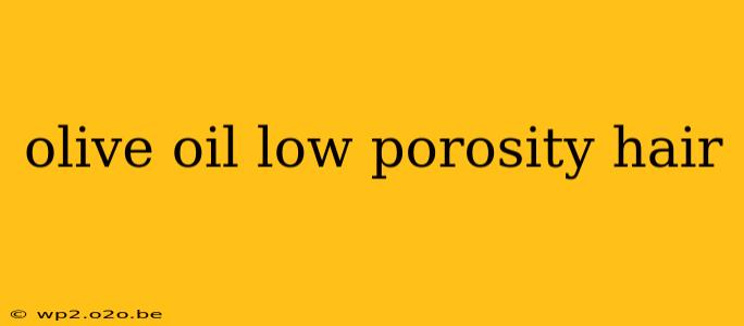 olive oil low porosity hair