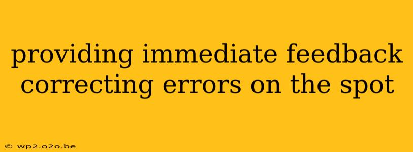 providing immediate feedback correcting errors on the spot