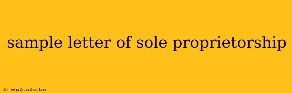 sample letter of sole proprietorship