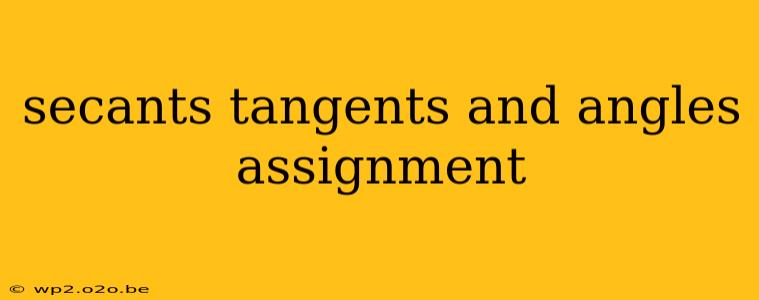 secants tangents and angles assignment