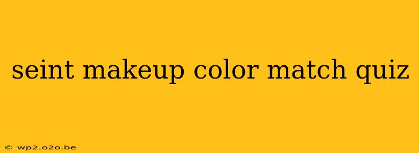 seint makeup color match quiz