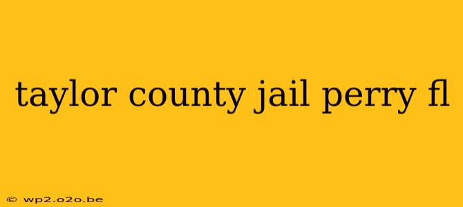 taylor county jail perry fl