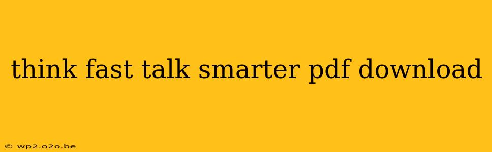 think fast talk smarter pdf download