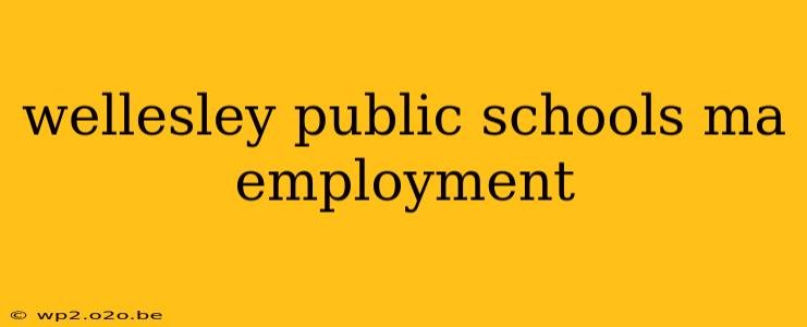 wellesley public schools ma employment