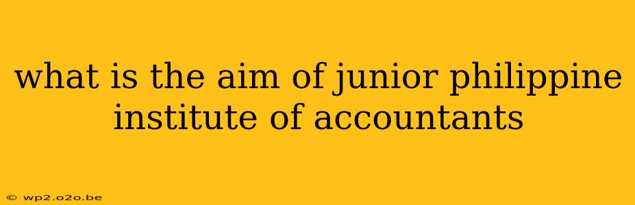 what is the aim of junior philippine institute of accountants